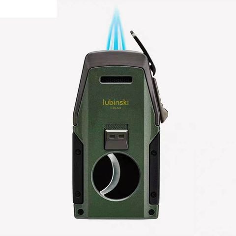 Bật lửa Lubinski khò 2 tia kèm dao cắt và đục YJA 10067