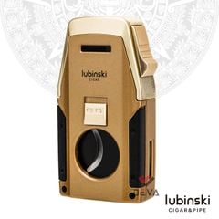 Bật lửa chính hãng Lubinski khò 2 tia kèm dao cắt và đục Cigar YJA-10067