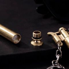 Bật lửa xăng đá chính hãng Dolphin móc khóa cán dài HY-740