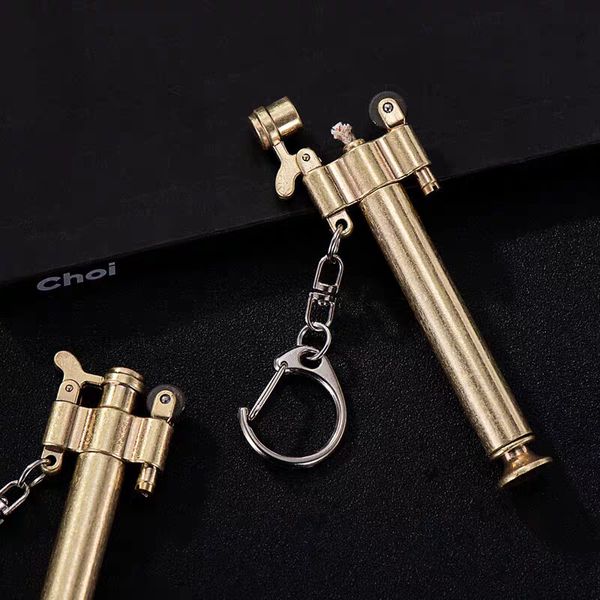 Bật lửa xăng đá chính hãng Dolphin móc khóa cán dài HY-740