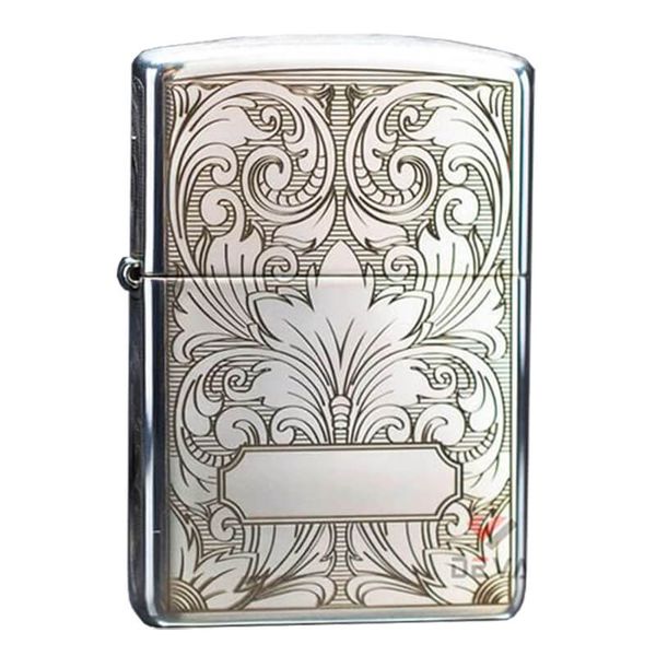 Zippo Bạc Khối Khắc Hoa Văn Cổ Điển BK66