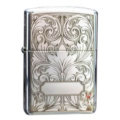 Zippo Bạc Khối Khắc Hoa Văn Cổ Điển BK66