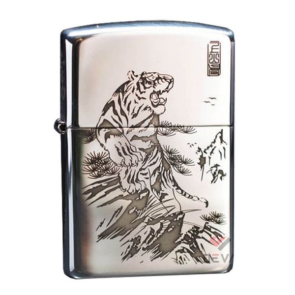 Zippo Bạc Khối Chúa Sơn Lâm BK19