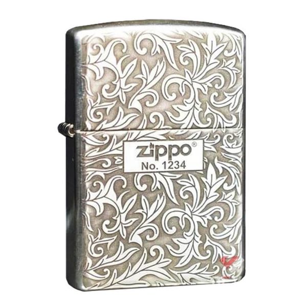 Zippo Bạc Khối Khắc Hoa Văn Cổ Điển Các Mặt BK57