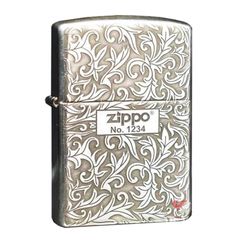 Zippo Bạc Khối Khắc Hoa Văn Cổ Điển Các Mặt BK57