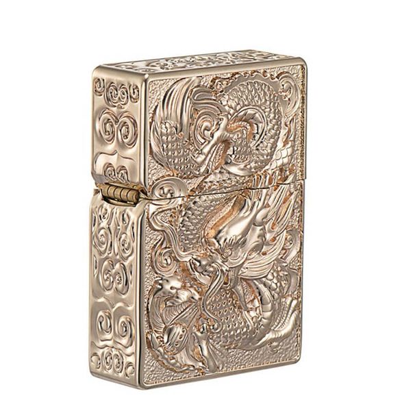 Bật lửa xăng đá Zorro vỏ dày khắc nổi rồng bay phượng múa Z-KJ1004