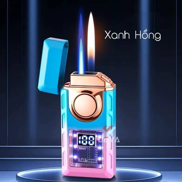 Bật lửa gas sạc điện 2 kiểu lửa đèn LED TH-633