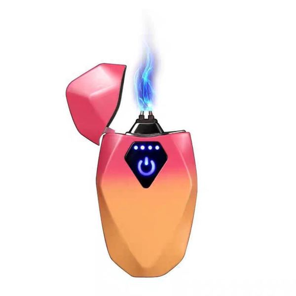 Bật lửa sạc USB hình kim cương 2 tia lửa điện KJ 809B