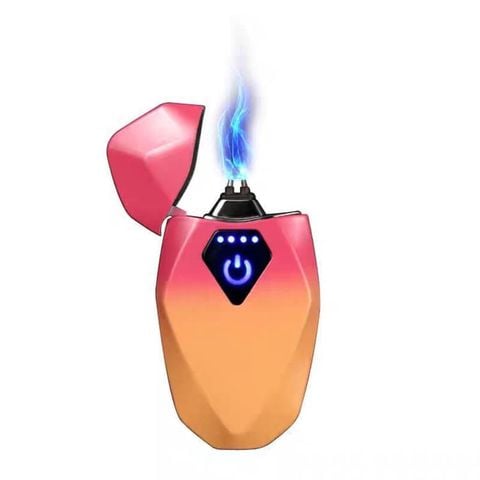 Bật lửa sạc USB hình kim cương 2 tia lửa điện KJ 809B