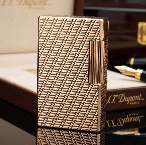 S.T. Dupont Ligne 1 (1 Lỗ Cao) - Bọc Vàng 20 Microns - Thiết Kế Classic Bệ Vệ DPH69
