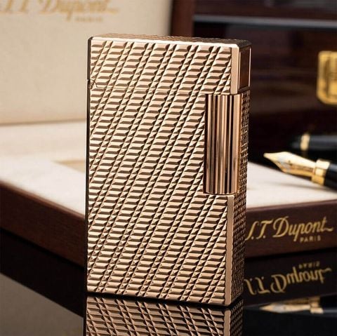 S.T. Dupont Ligne 1 (1 Lỗ Cao) - Bọc Vàng 20 Microns - Thiết Kế Classic Bệ Vệ DPH69