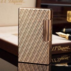 S.T. Dupont Ligne 1 (1 Lỗ Cao) - Bọc Vàng 20 Microns - Thiết Kế Classic Bệ Vệ DPH69