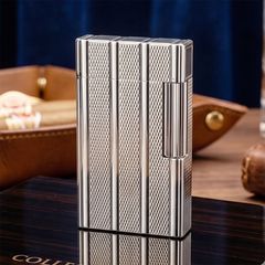 S.T. Dupont Ligne 1 (1 Lỗ) – Bọc Vàng 20 Microns – Họa Tiết Vân Kẻ Dọc Thanh Lịch DPH52