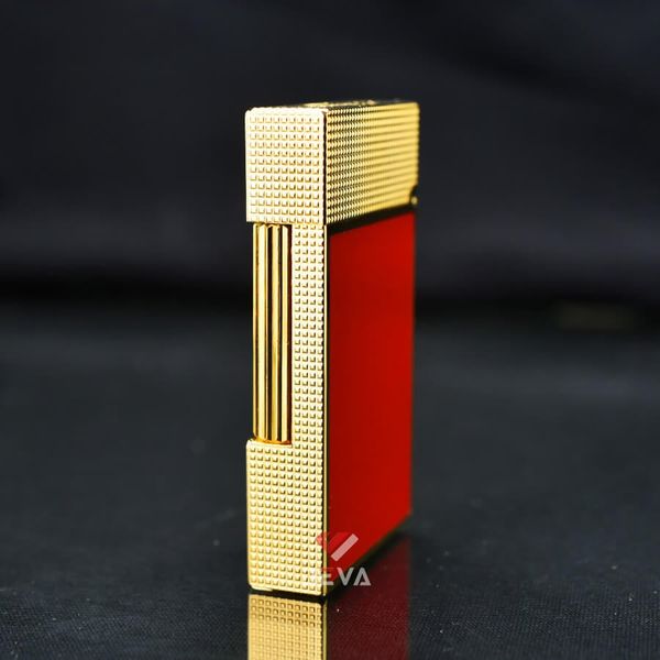 Dupont Hồng Kông 2 Lửa Sơn Mài Đỏ In Hình Rồng Vàng D2C08