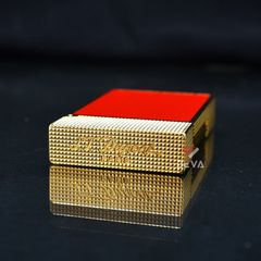 Dupont Hồng Kông 2 Lửa Sơn Mài Đỏ In Hình Rồng Vàng D2C08