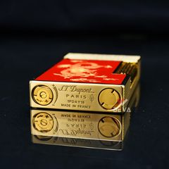 Dupont Hồng Kông 2 Lửa Sơn Mài Đỏ In Hình Rồng Vàng D2C08