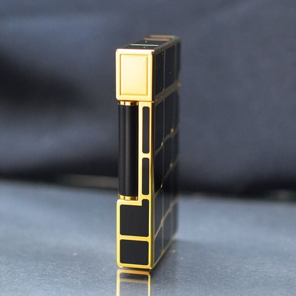 Dupont Hồng Kông Sơn Mài Đen Họa Tiết Da Cá Sấu D25