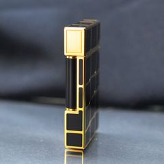 Dupont Hồng Kông Sơn Mài Đen Họa Tiết Da Cá Sấu D25