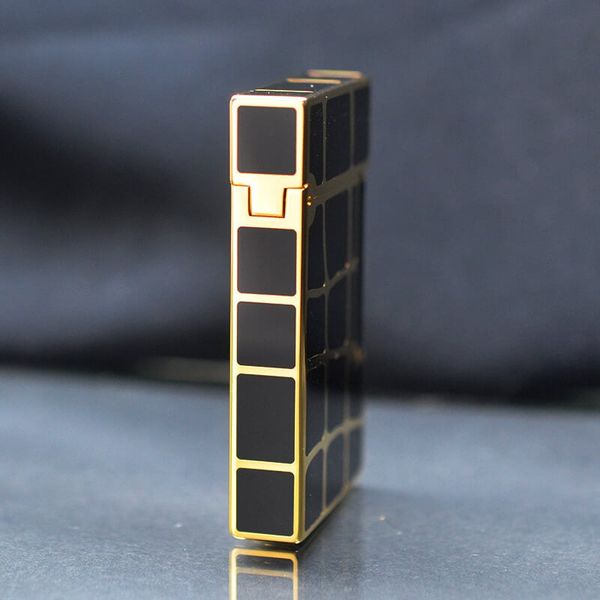 Dupont Hồng Kông Sơn Mài Đen Họa Tiết Da Cá Sấu D25