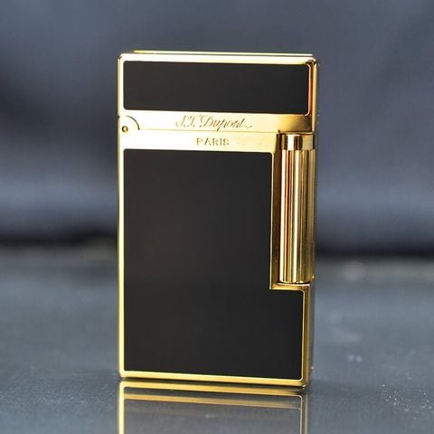 Dupont Hồng Kông Sơn Mài Đen Viền Vàng D02