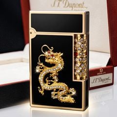 Sơn mài 2 lỗ cao đen gắn hình rồng DPH57