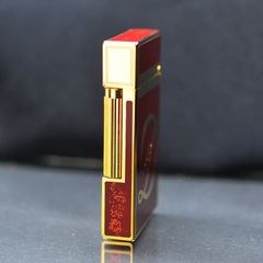 Dupont Hồng Kông Sơn Mài Đỏ Nhũ Chữ Chéo D07