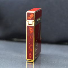 Dupont Hồng Kông Sơn Mài Đỏ Nhũ Chữ Chéo D07
