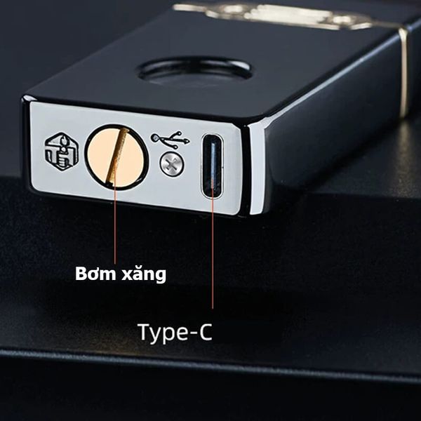 Bật lửa xăng cảm ứng điện tử bình trong suốt HT-2315