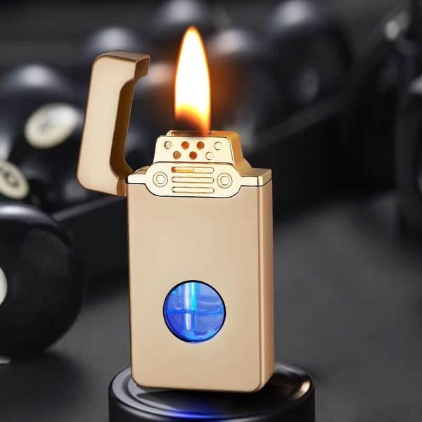 Bật lửa xăng cảm ứng điện tử bình trong suốt HT-2315