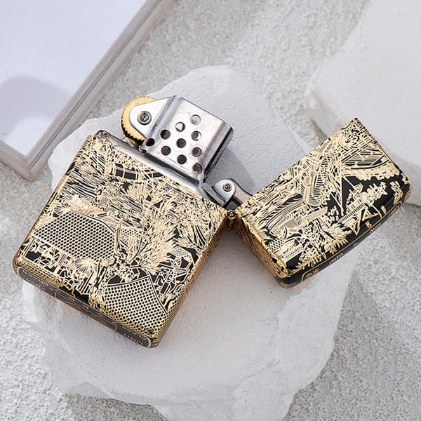 Bật lửa Zorro bức tranh Thanh Minh Thượng Hà Đồ mạ vàng Z2-1070