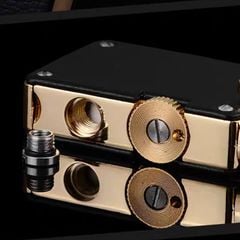 Bật lửa xăng đá chính hãng Chief cần gạt ốp da 2 mặt CF708