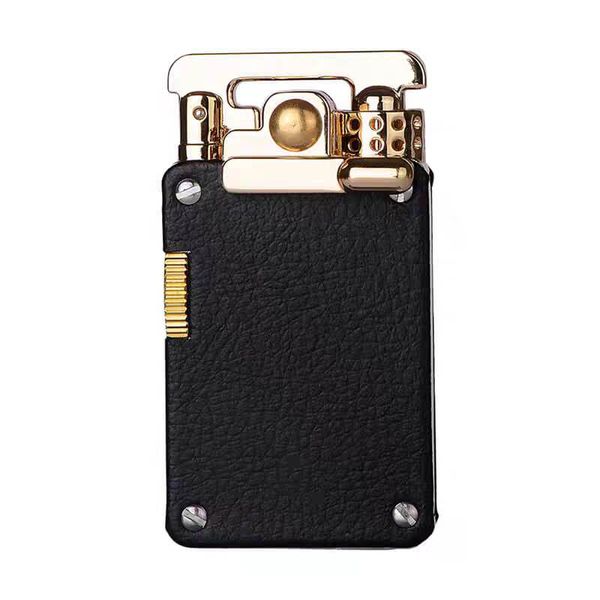 Bật lửa xăng đá chính hãng Chief cần gạt ốp da 2 mặt CF708