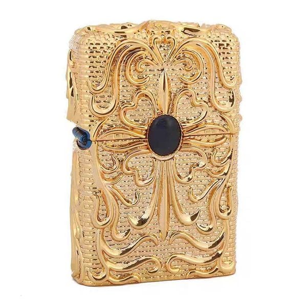 Bật lửa Chief ốp nổi hoa văn gắn đá quý CF1024