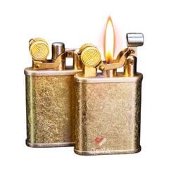 Bật lửa xăng đá chính hãng Zorro đồng nguyên khối có nắp chụp bấc Z559