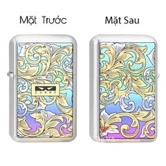Bật lửa xăng đá chính hãng Zorro dáng nhỏ sơn hoa văn cổ điển Z790