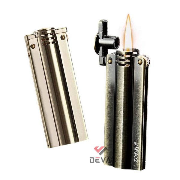 Bật lửa xăng đá chính hãng Zorro đồng khối lò xo kép Z557
