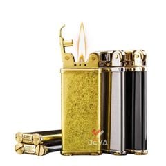 Bật lửa xăng đá Zorro siêu mỏng nắp chụp bấc Z585