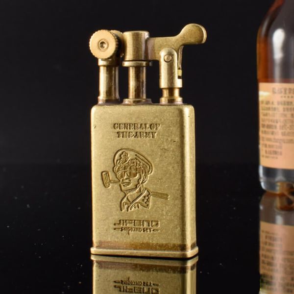 Bật lửa xăng đá đồng khối kiểu cổ xưa Jifeng JF-006