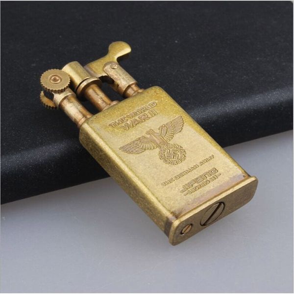 Bật lửa xăng đá đồng khối kiểu cổ xưa Jifeng JF-006