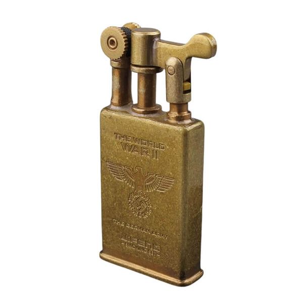 Bật lửa xăng đá đồng khối kiểu cổ xưa Jifeng JF-006