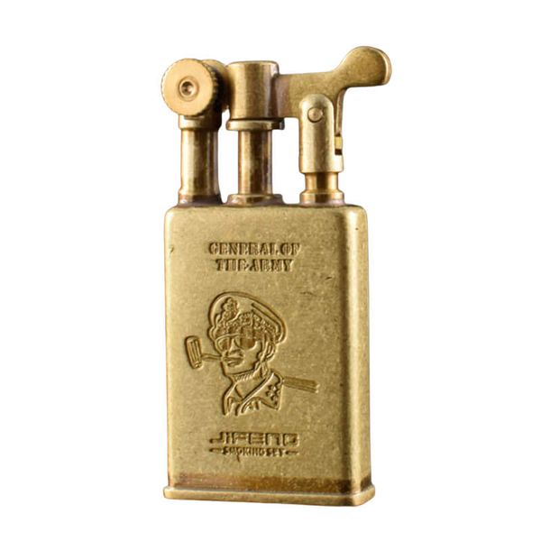 Bật lửa xăng đá đồng khối kiểu cổ xưa Jifeng JF-006