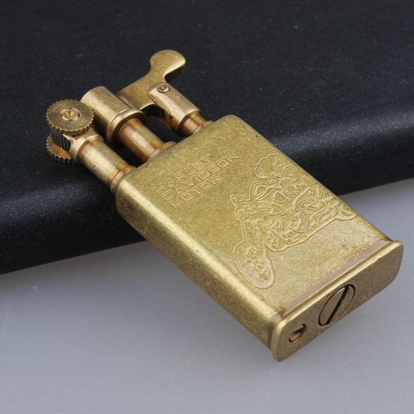 Bật lửa xăng đá đồng khối kiểu cổ xưa Jifeng JF-006