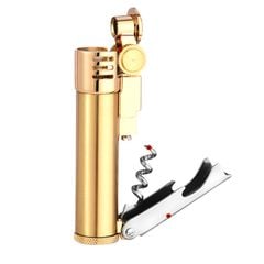 Bật lửa xăng đá Derui kèm bộ dụng cụ mở nắp rượu DR518