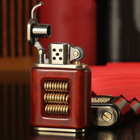 Bật lửa bọc gỗ xăng đá độc lạ Chief CF217