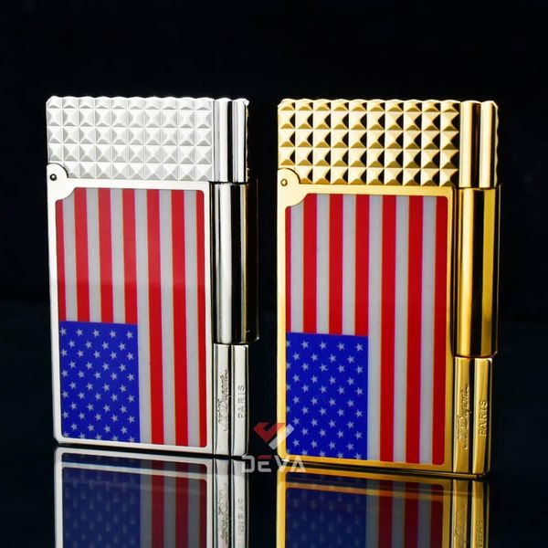 Dupont Xăng Đá 1 Lỗ Sơn Mài Chủ Đề Lá Cờ Mỹ DX09