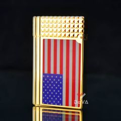 Dupont Xăng Đá 1 Lỗ Sơn Mài Chủ Đề Lá Cờ Mỹ DX09