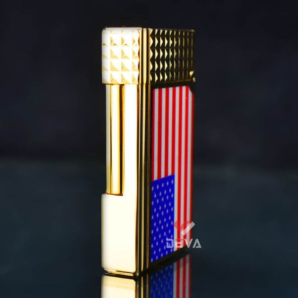 Dupont Xăng Đá 1 Lỗ Sơn Mài Chủ Đề Lá Cờ Mỹ DX09
