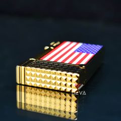 Dupont Xăng Đá 1 Lỗ Sơn Mài Chủ Đề Lá Cờ Mỹ DX09