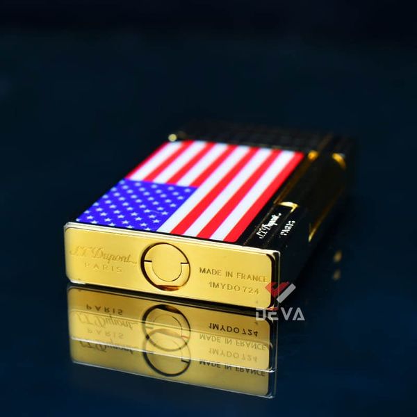 Dupont Xăng Đá 1 Lỗ Sơn Mài Chủ Đề Lá Cờ Mỹ DX09