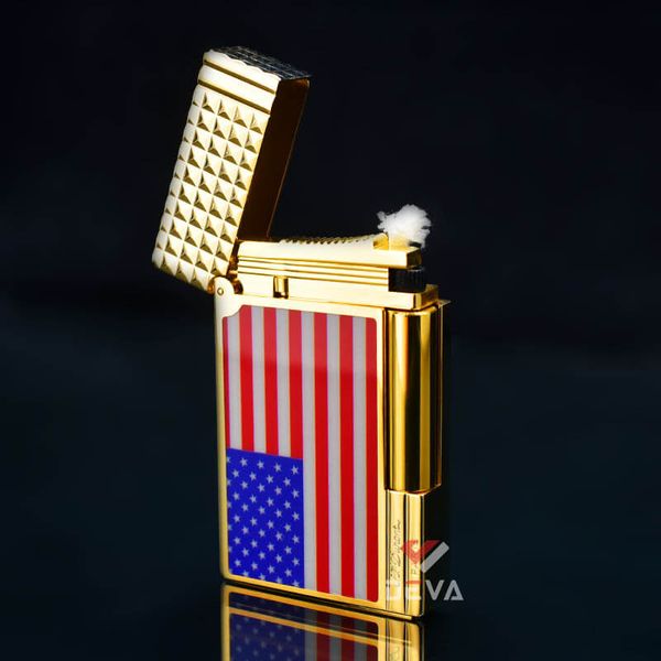 Dupont Xăng Đá 1 Lỗ Sơn Mài Chủ Đề Lá Cờ Mỹ DX09